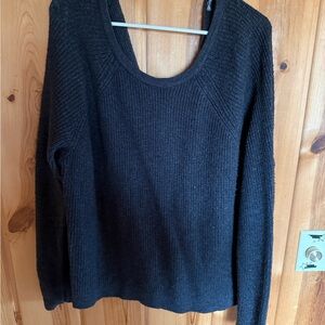 aerie Black Scoop Neck Knit Sweater